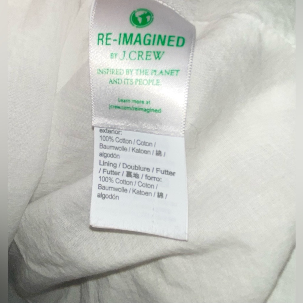 J. Crew Factory V-neck Cotton White Peasant Dress Size M Lined Romantic Cottage - Picture 10 of 16